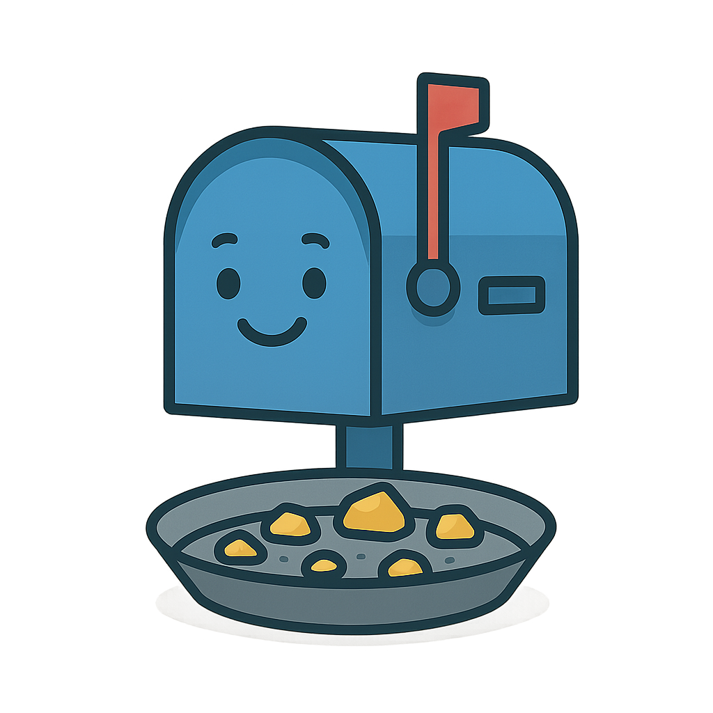 Blue mailbox illustration for contacting Gold In Colorado